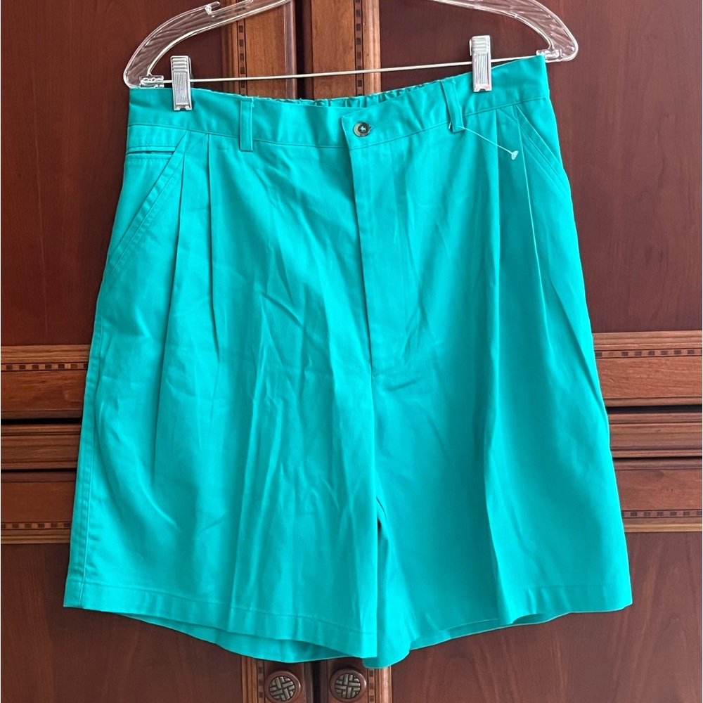 Members Only Green Pleated Mens Shorts Size L